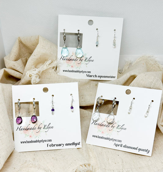 Birthstone earring set