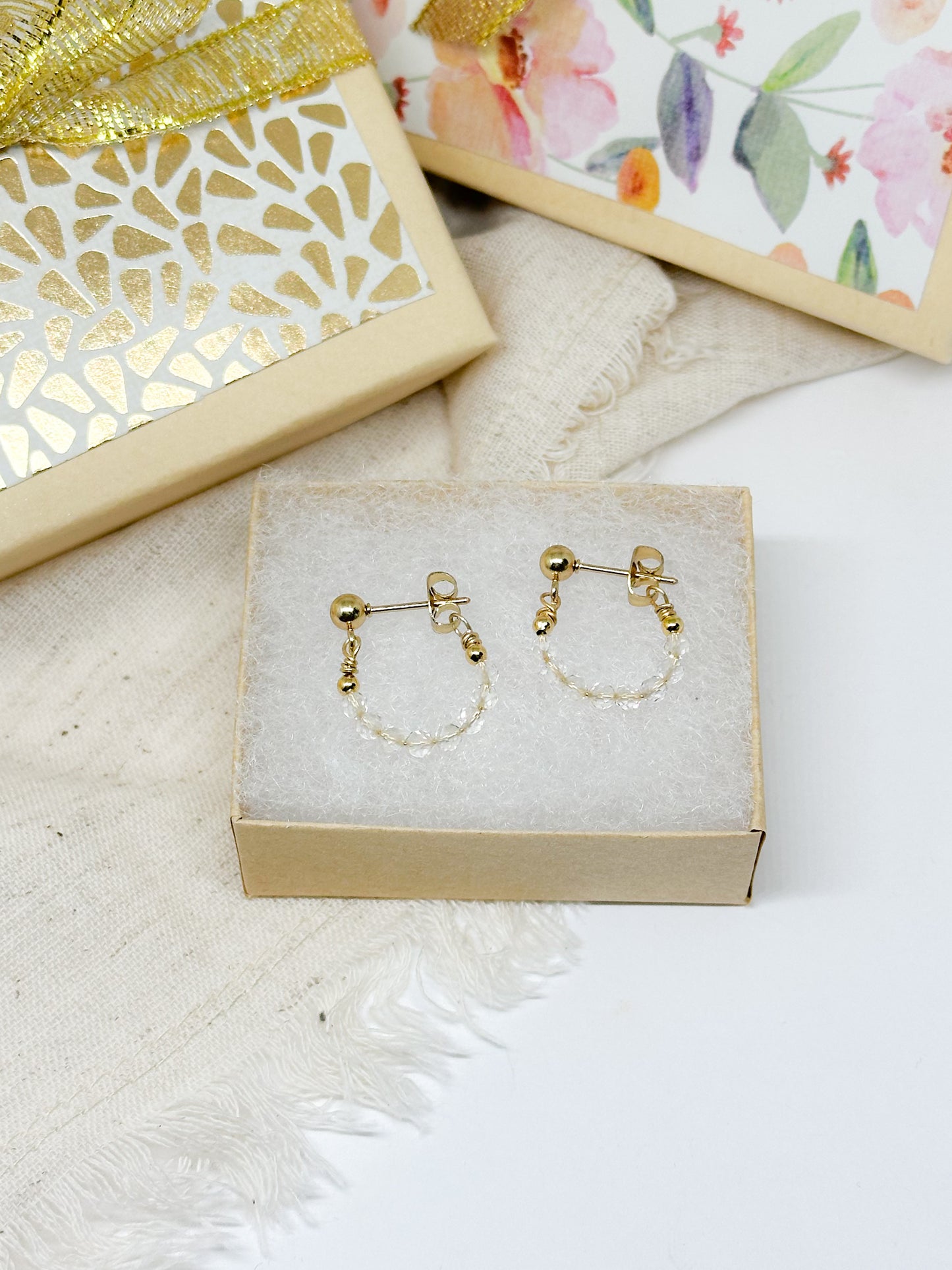 Birthstone hoop earrings November - citrine