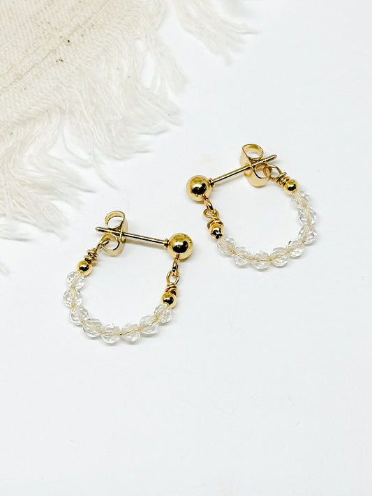 Birthstone hoop earrings November - citrine