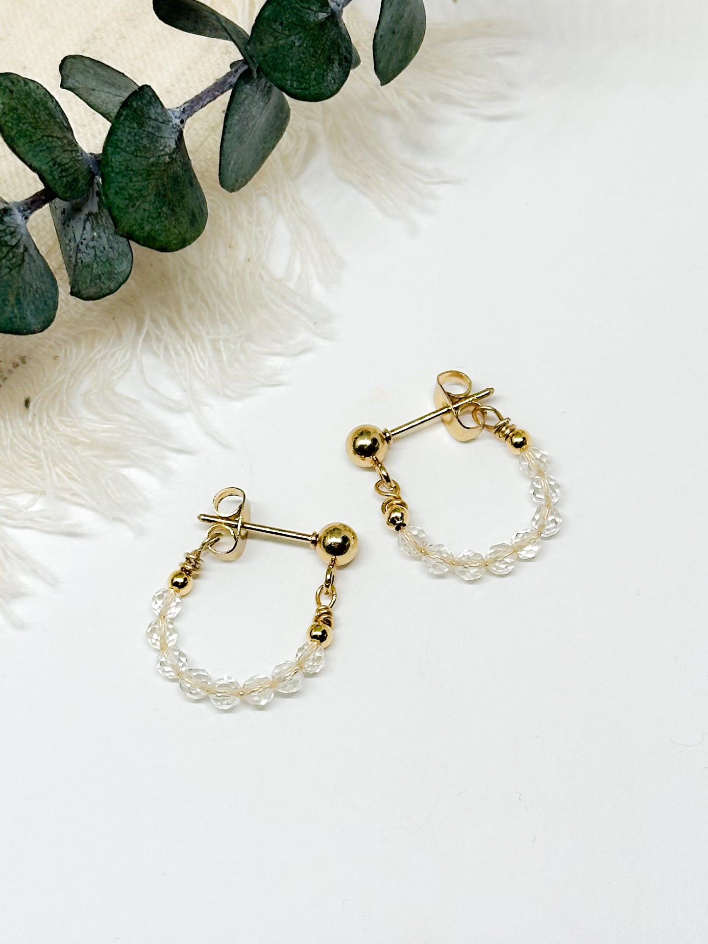 Birthstone hoop earrings November - citrine