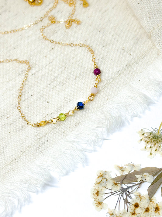 Personalized birthstone necklace