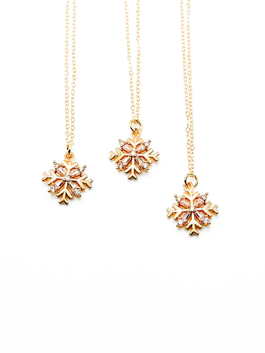 Gold snowflake necklace