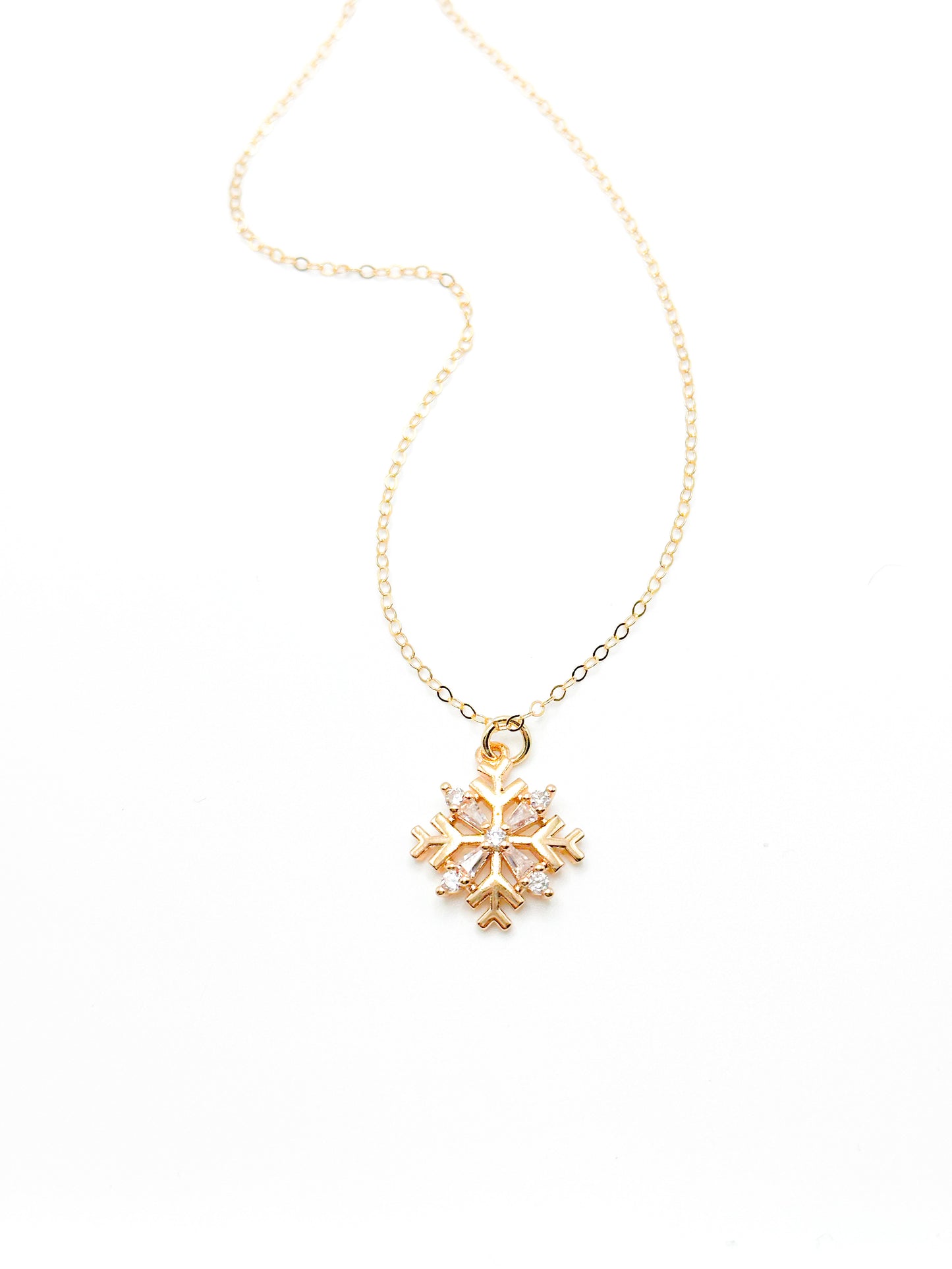 Gold snowflake necklace