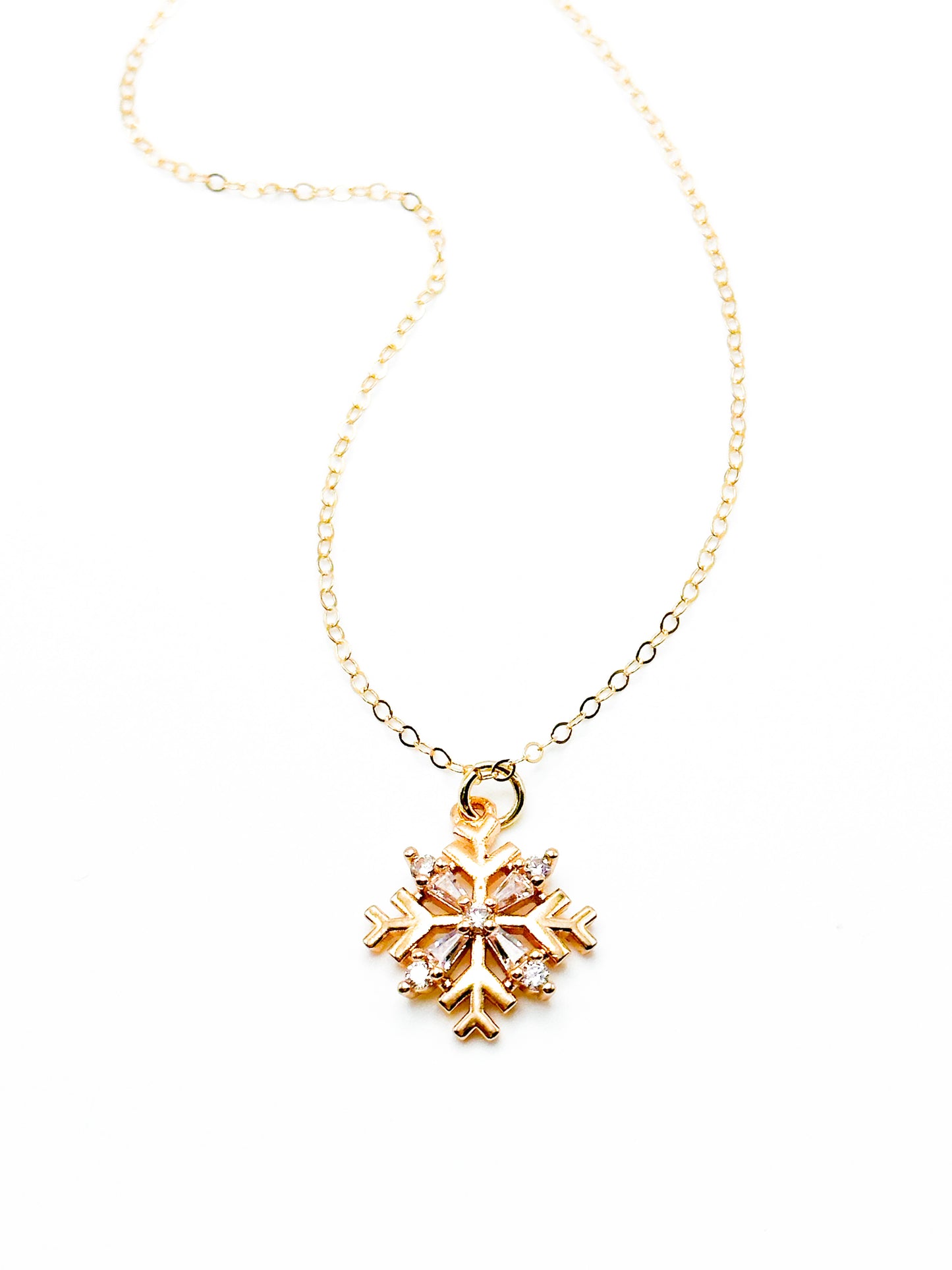 Gold snowflake necklace