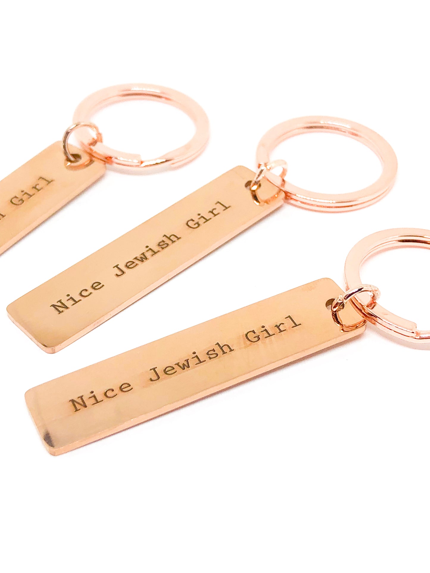 Nice Jewish Girl keychain rose gold