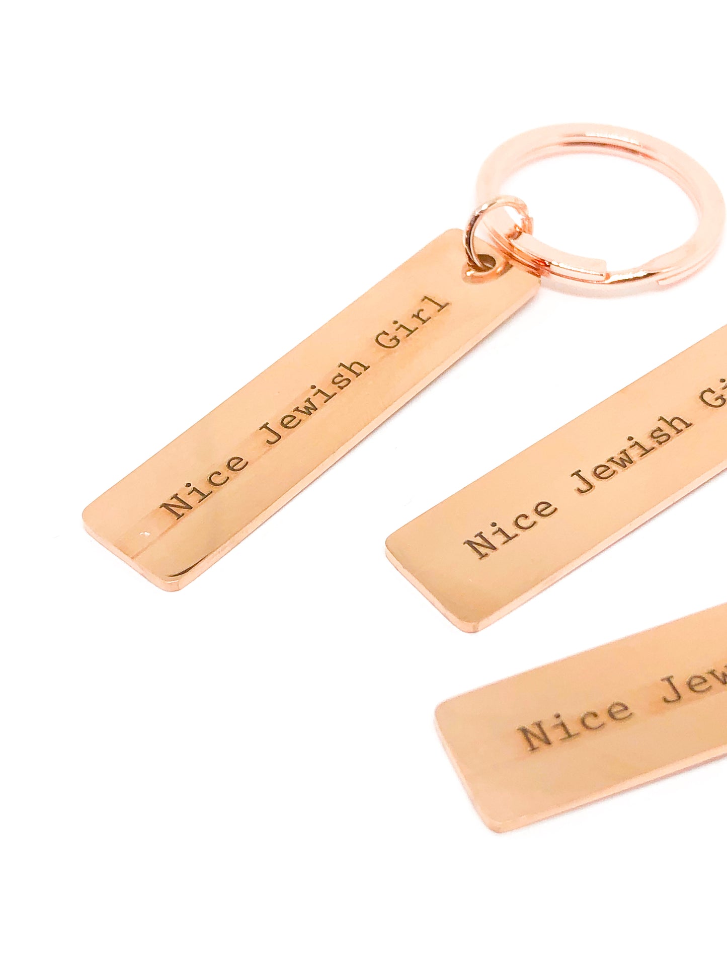 Nice Jewish Girl keychain rose gold