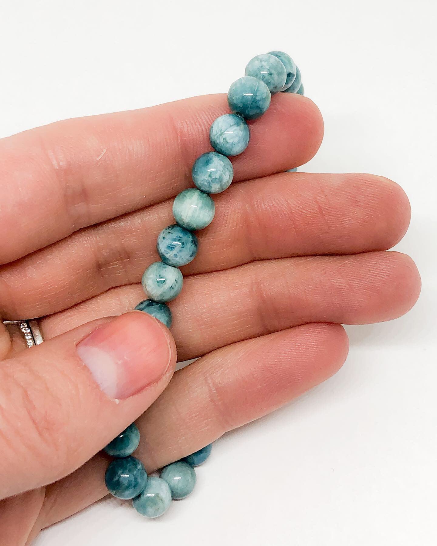 Father's Day Gift ideas - Blue apatite beaded bracelet