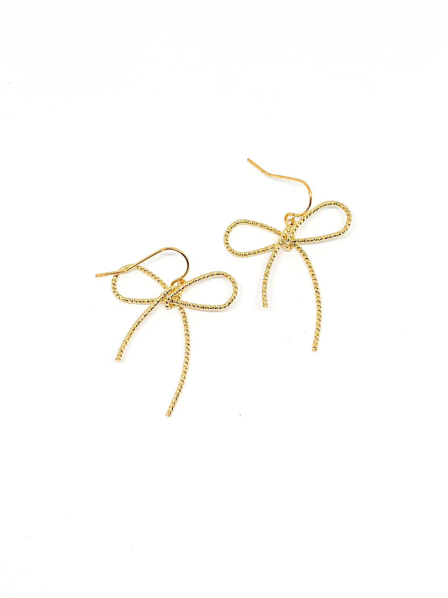 Gold bow earrings