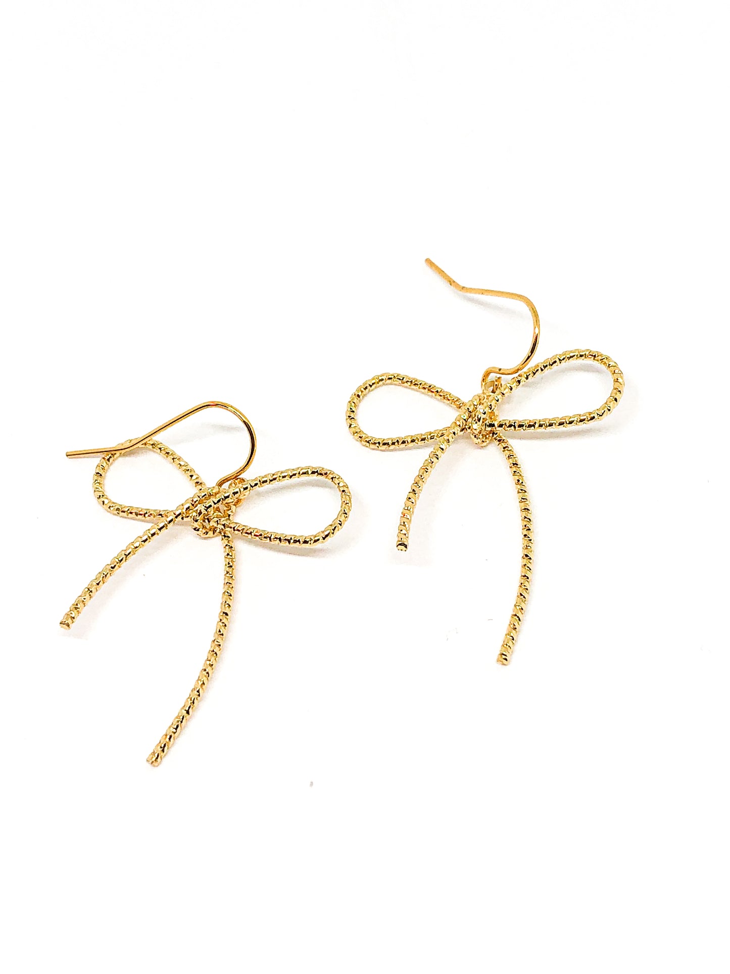 Gold bow earrings