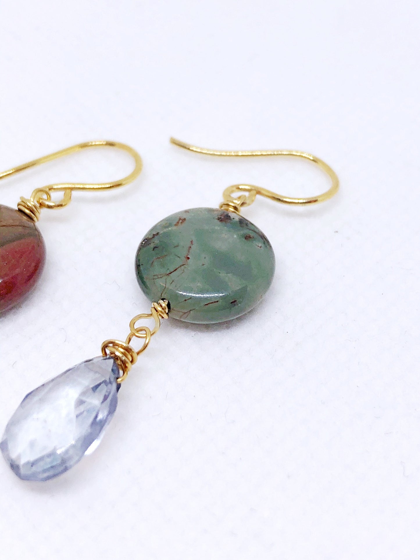 Scapolite and jasper earrings