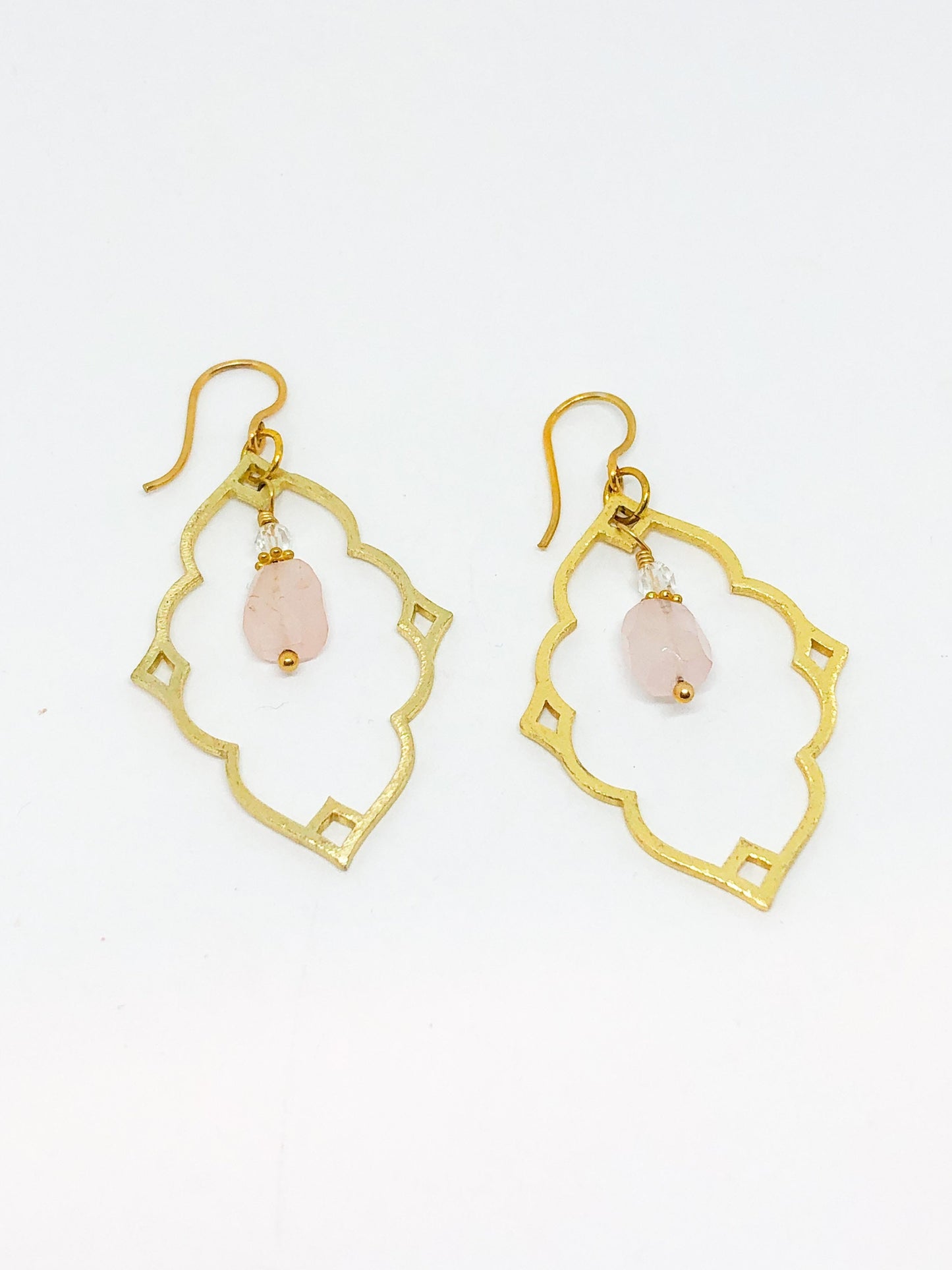 Rose quartz gemstone earrings