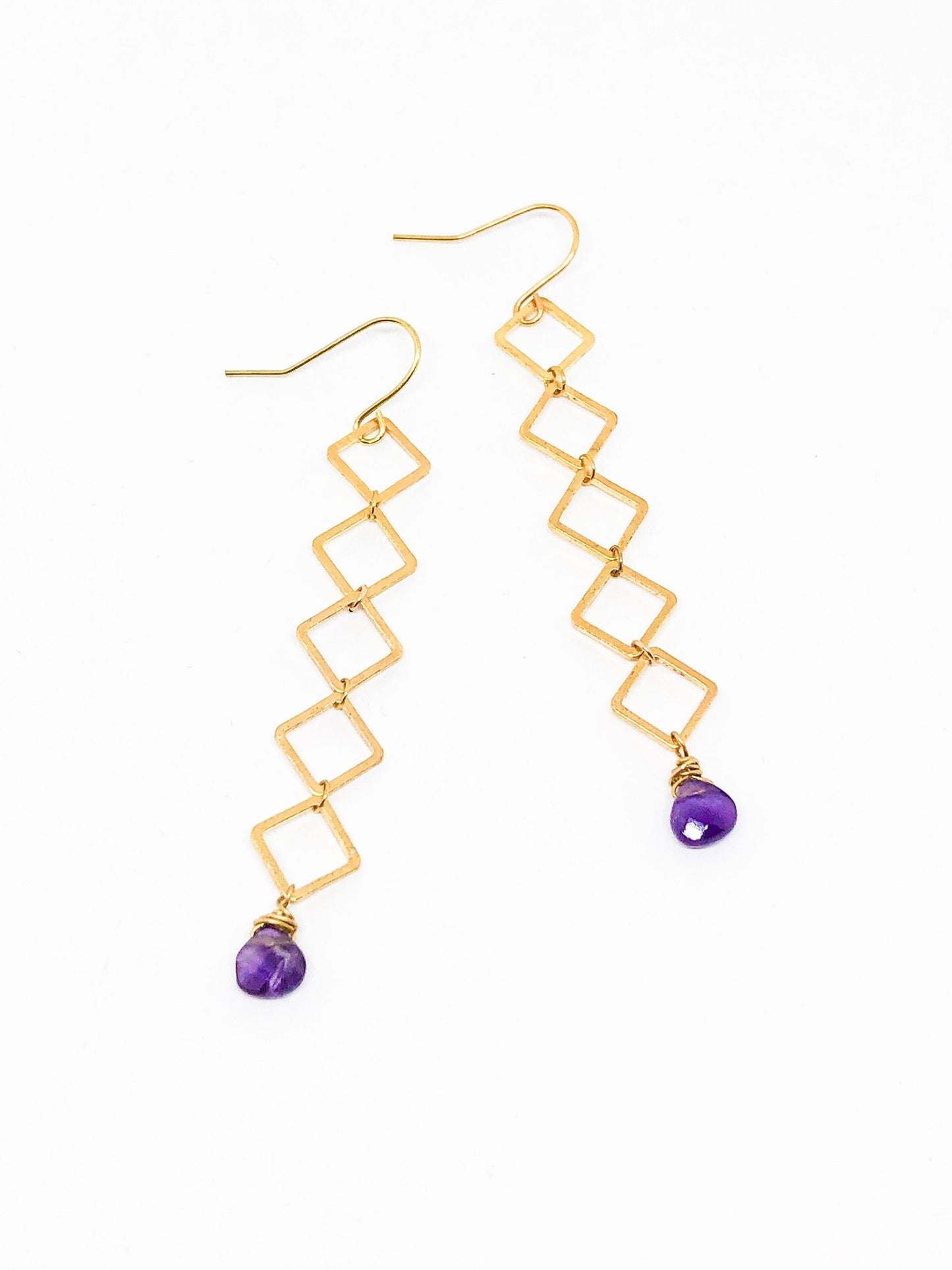 Amethyst diamond earrings