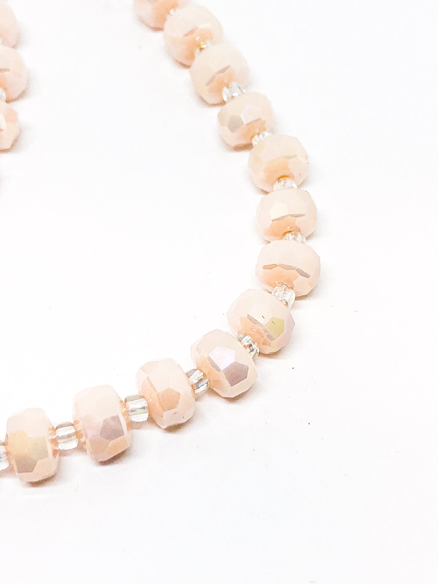 Peachy cream beaded necklace