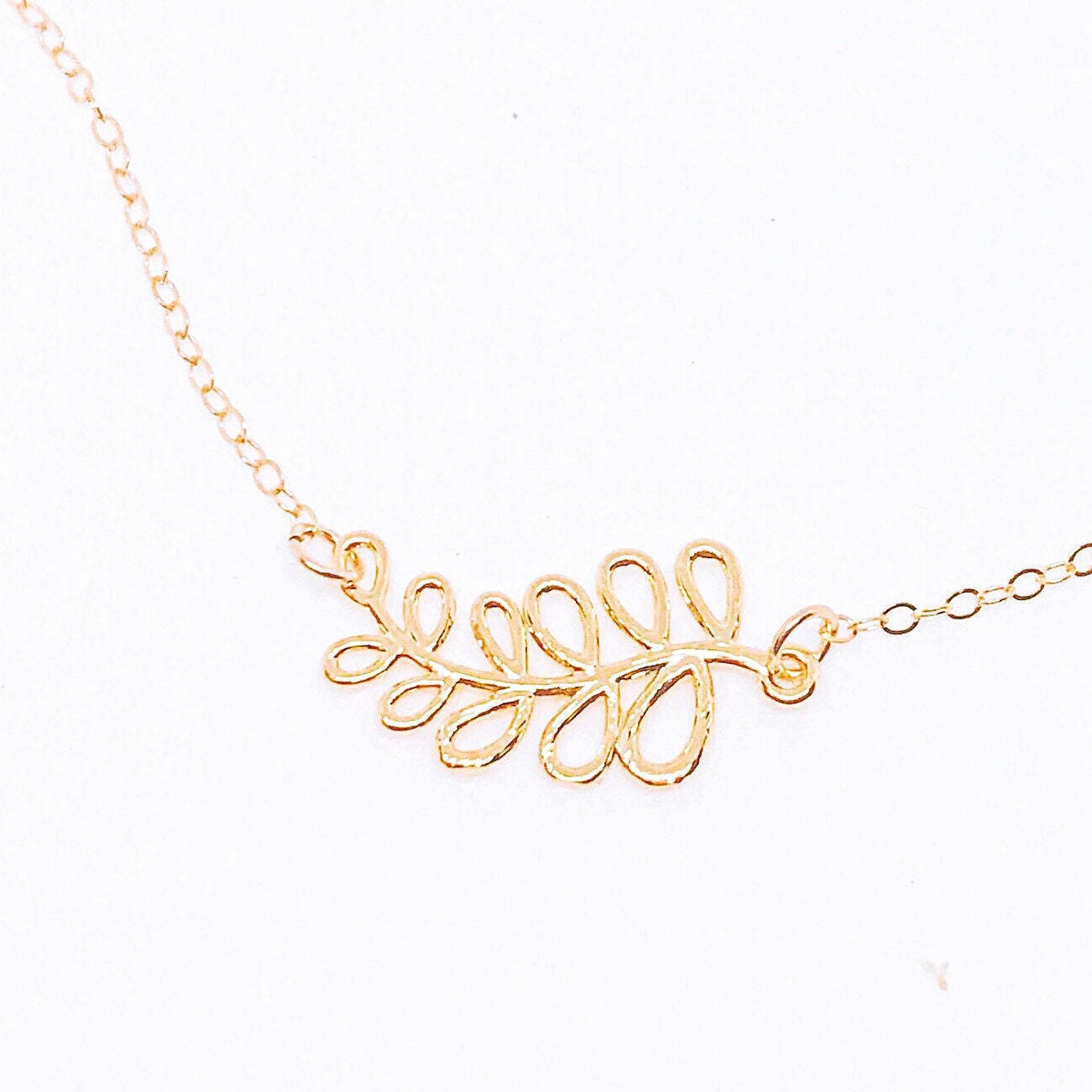 Gold leaf necklace