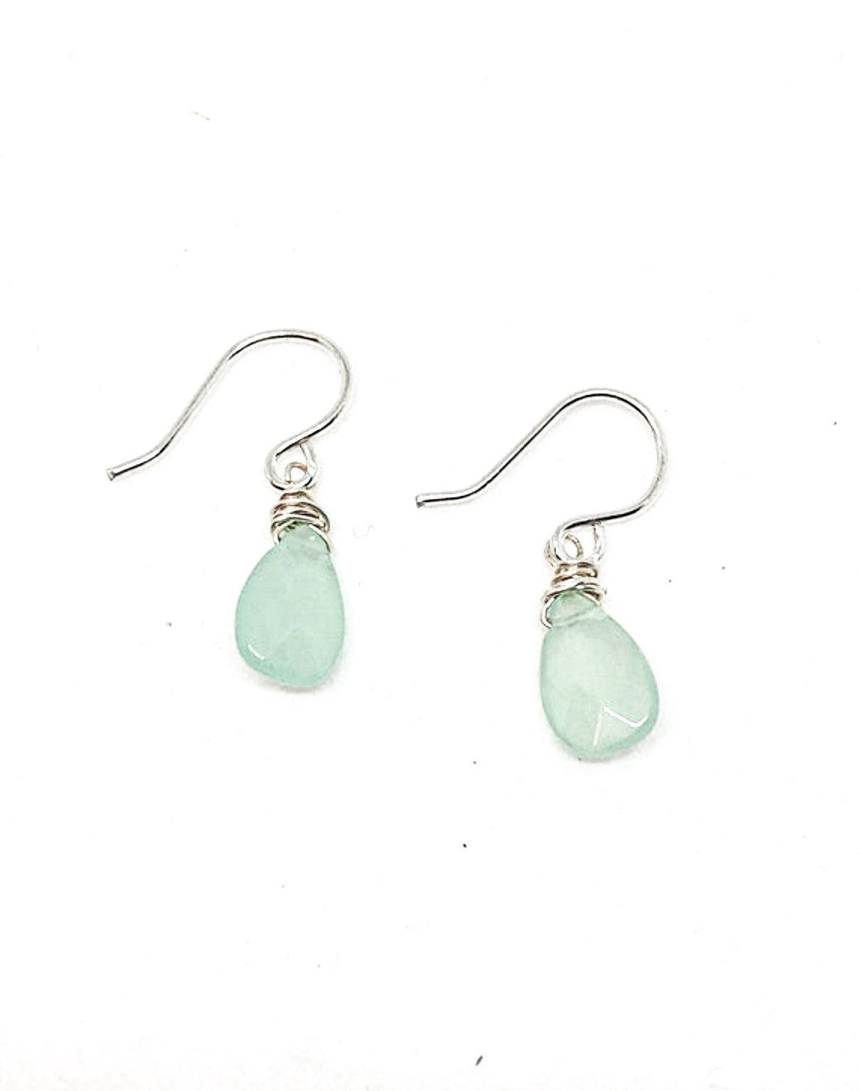 Sea foam light green teardrop earrings