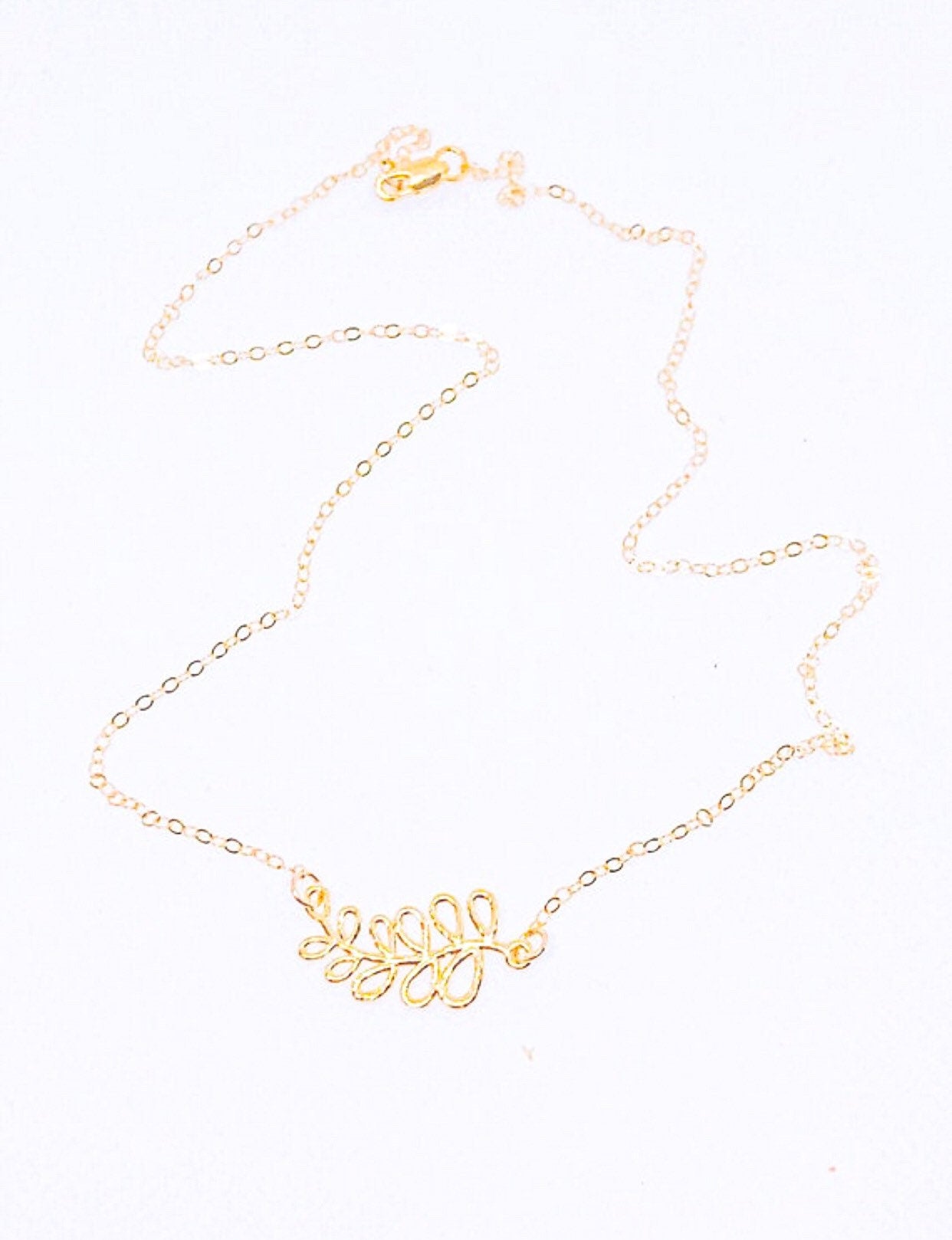 Gold leaf necklace