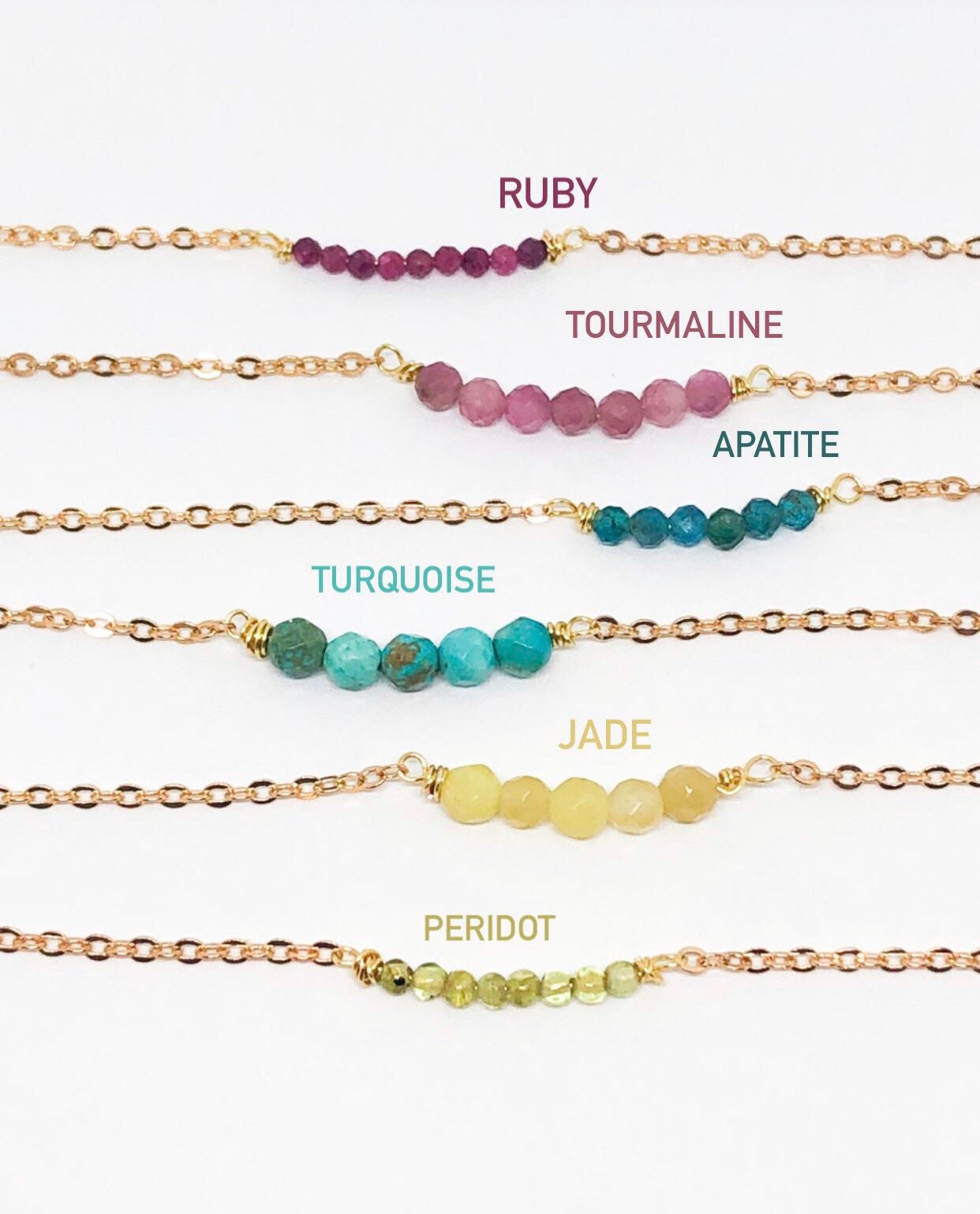 July birthstone necklace in gold or silver - Ruby