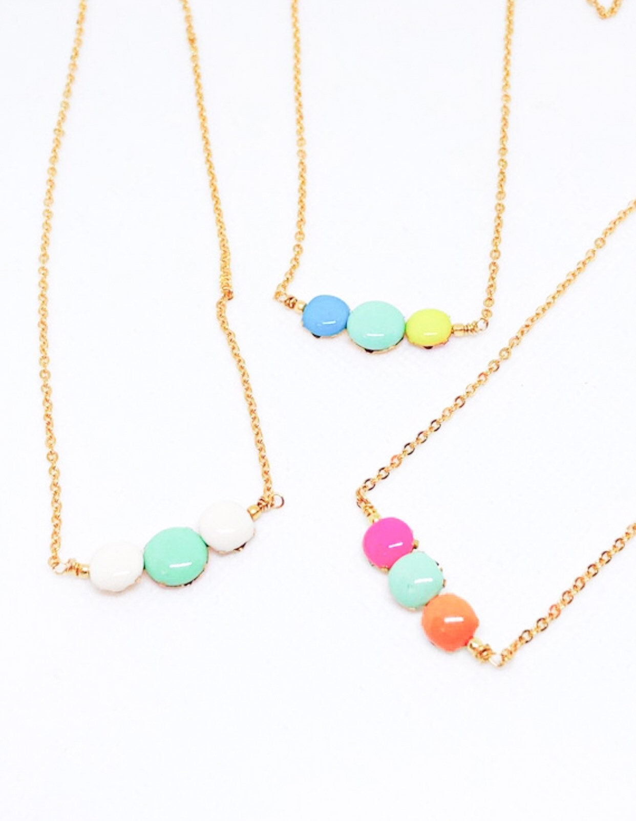 Pastel enamel necklace