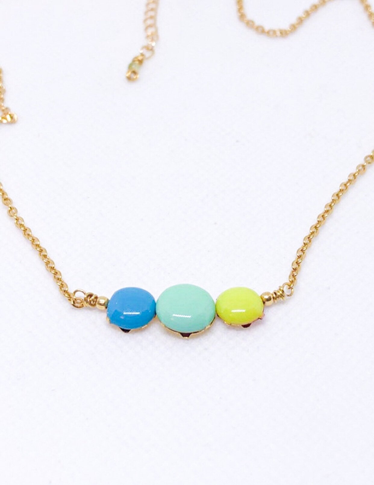 Pastel enamel necklace