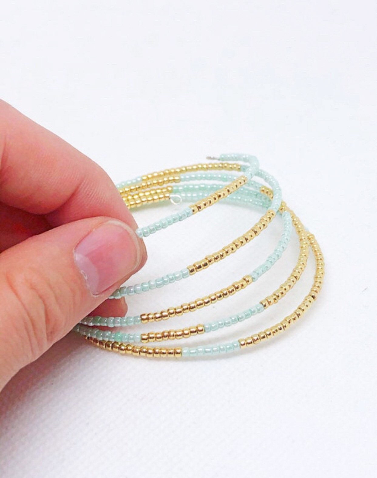 Gold memory wire bracelet