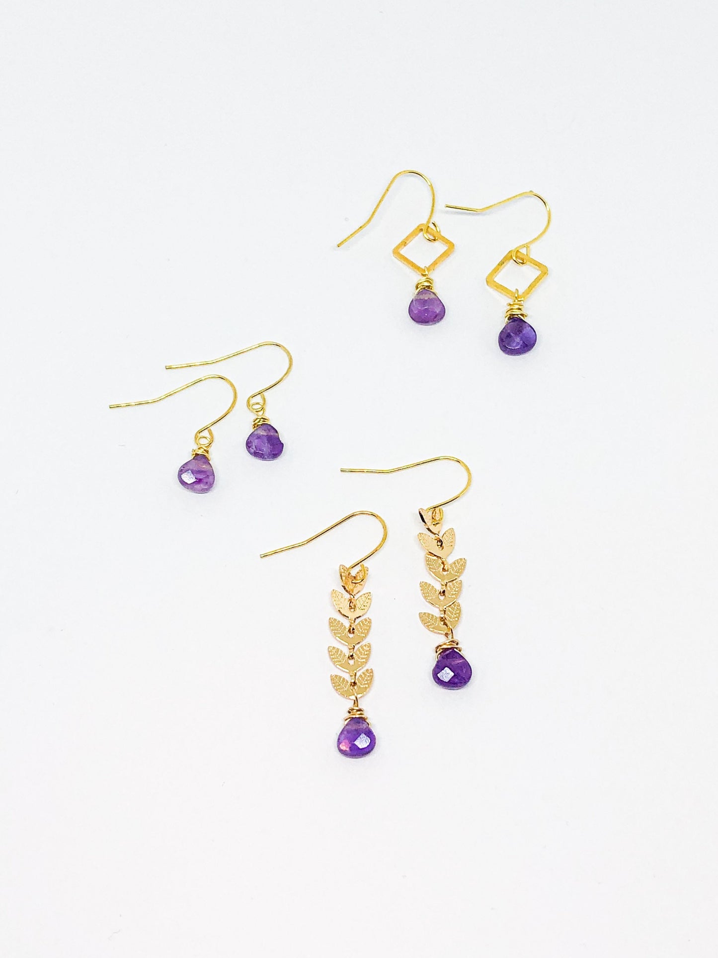 Dainty amethyst earrings