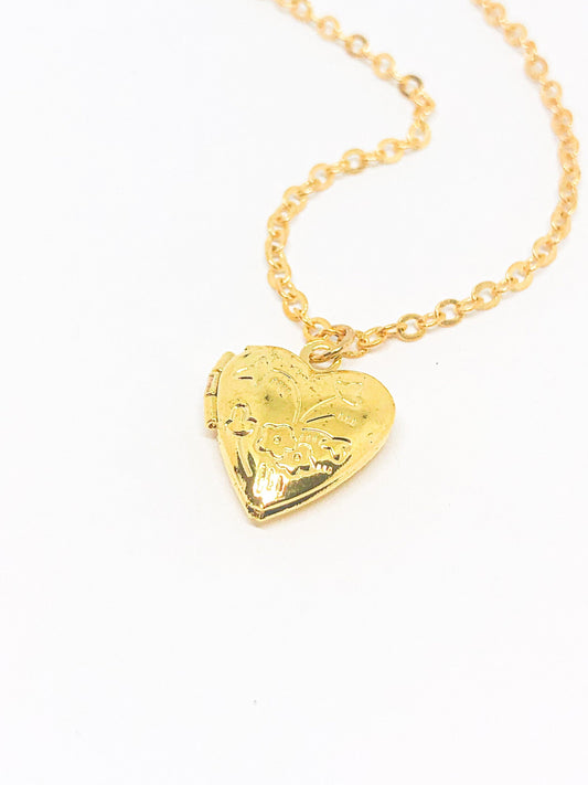 Mother's Day Gift - Small heart locket in gold or silver