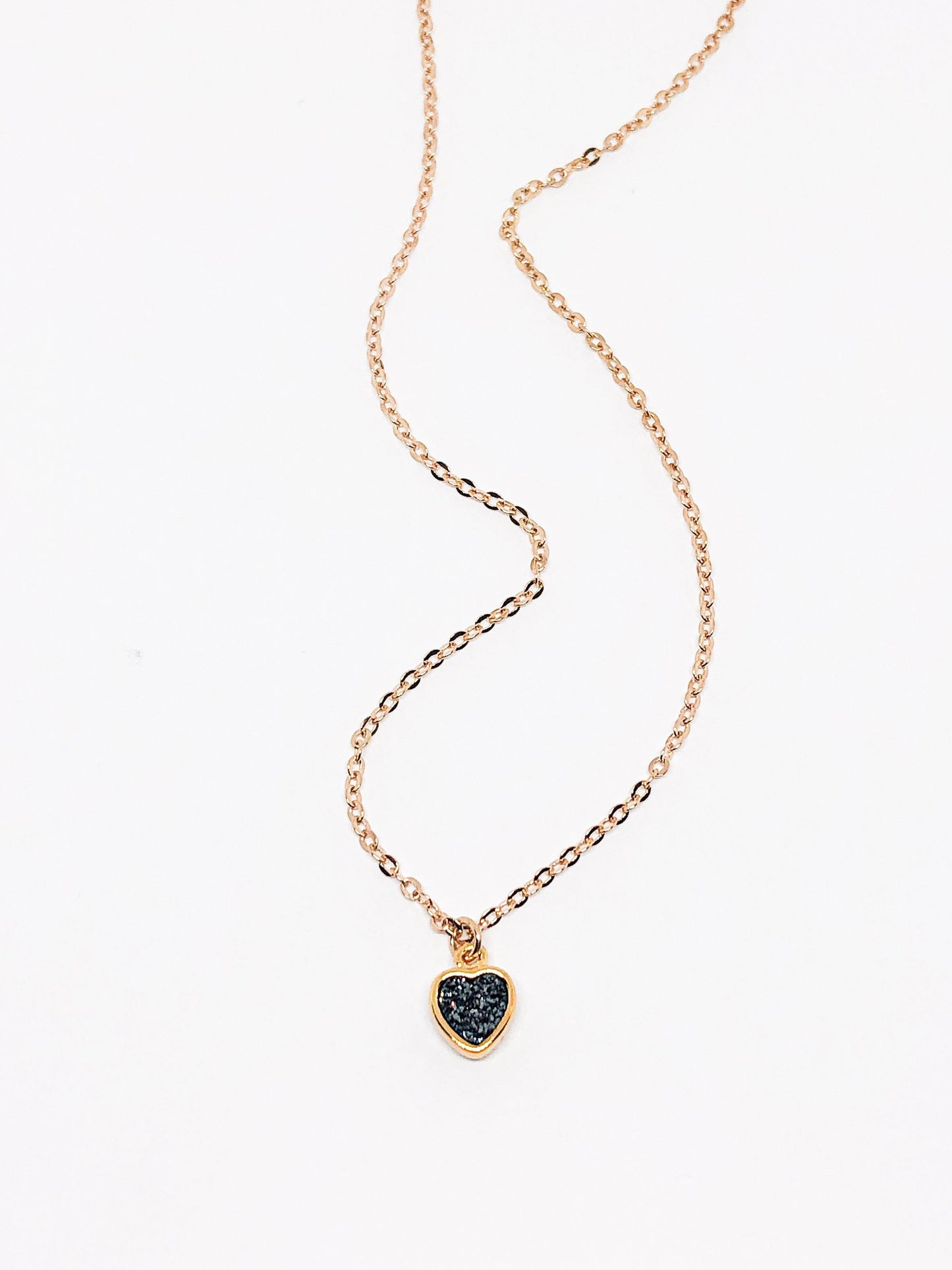 Druzy heart necklace