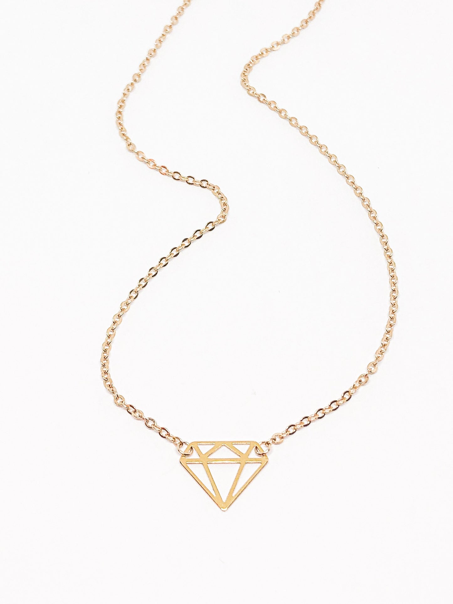 Diamond pendant in silver or gold