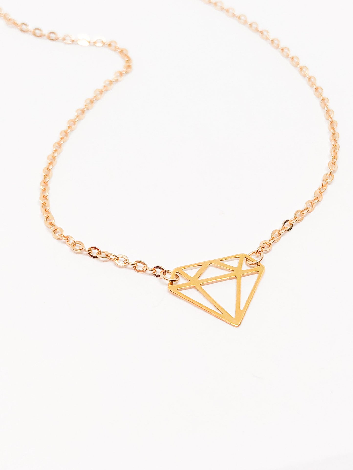 Diamond pendant in silver or gold