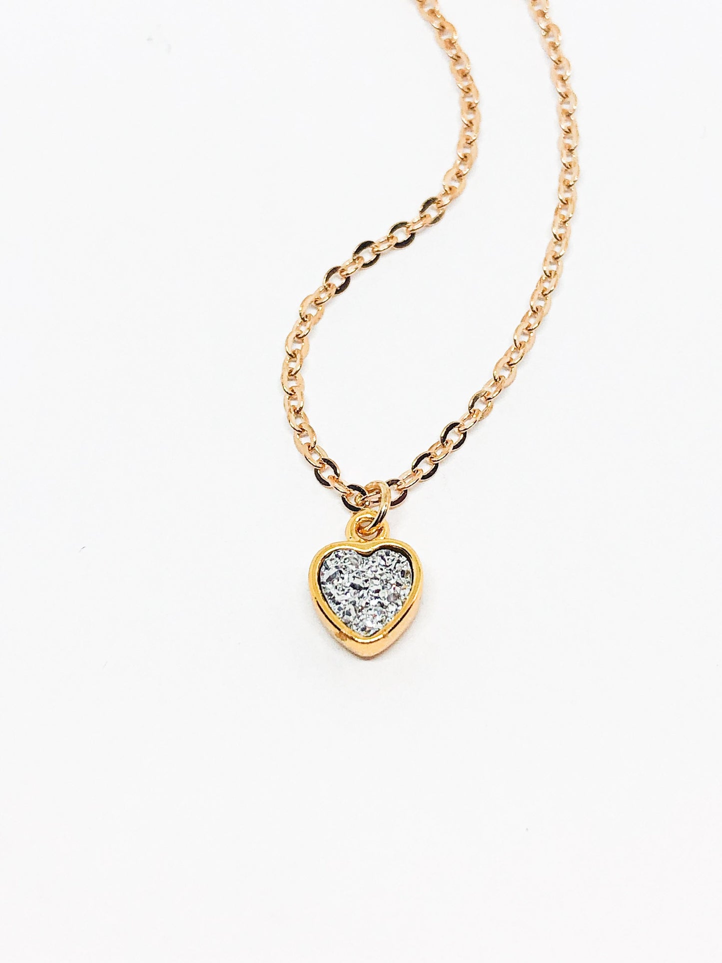 Druzy heart necklace