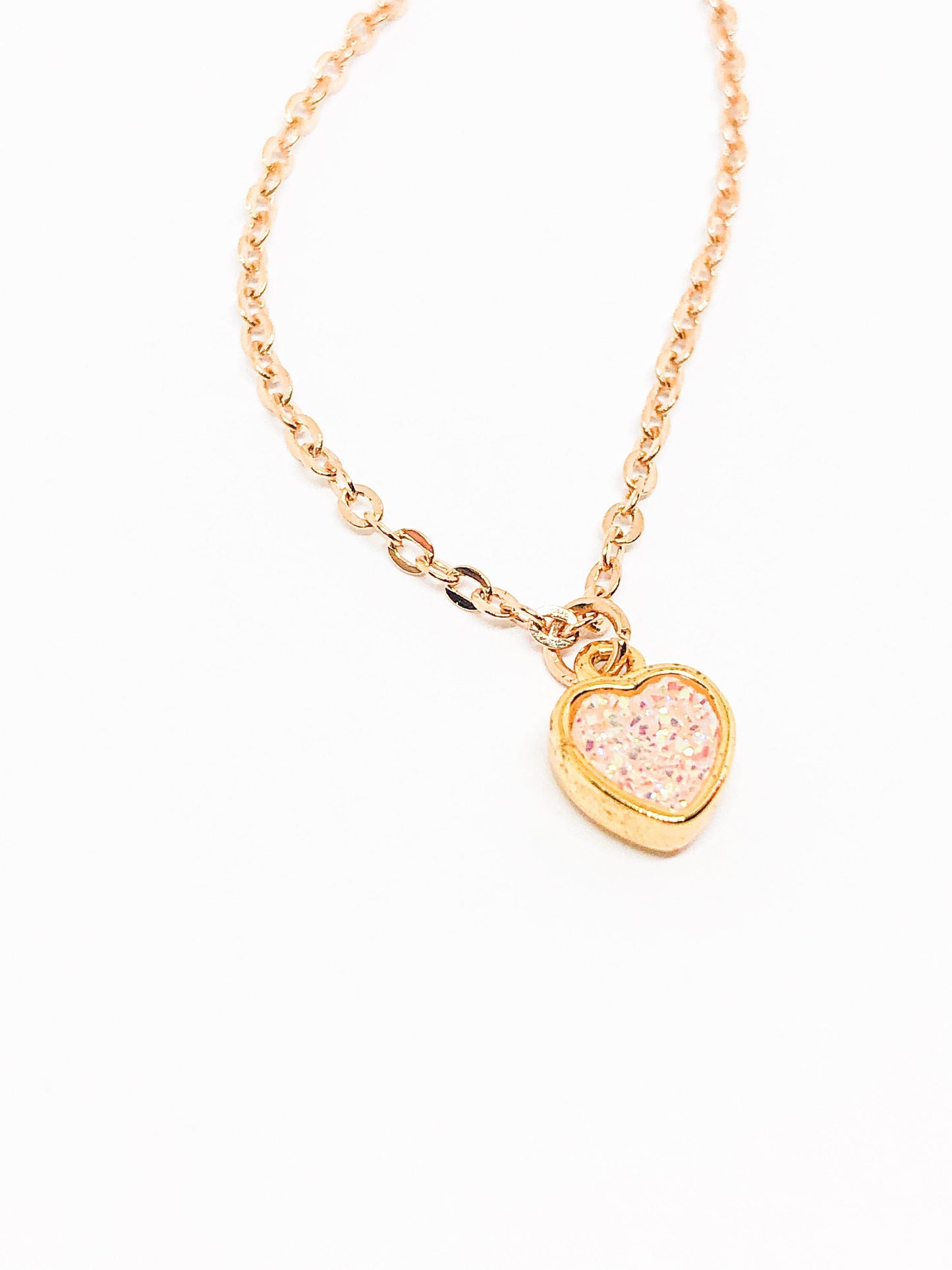 Druzy heart necklace