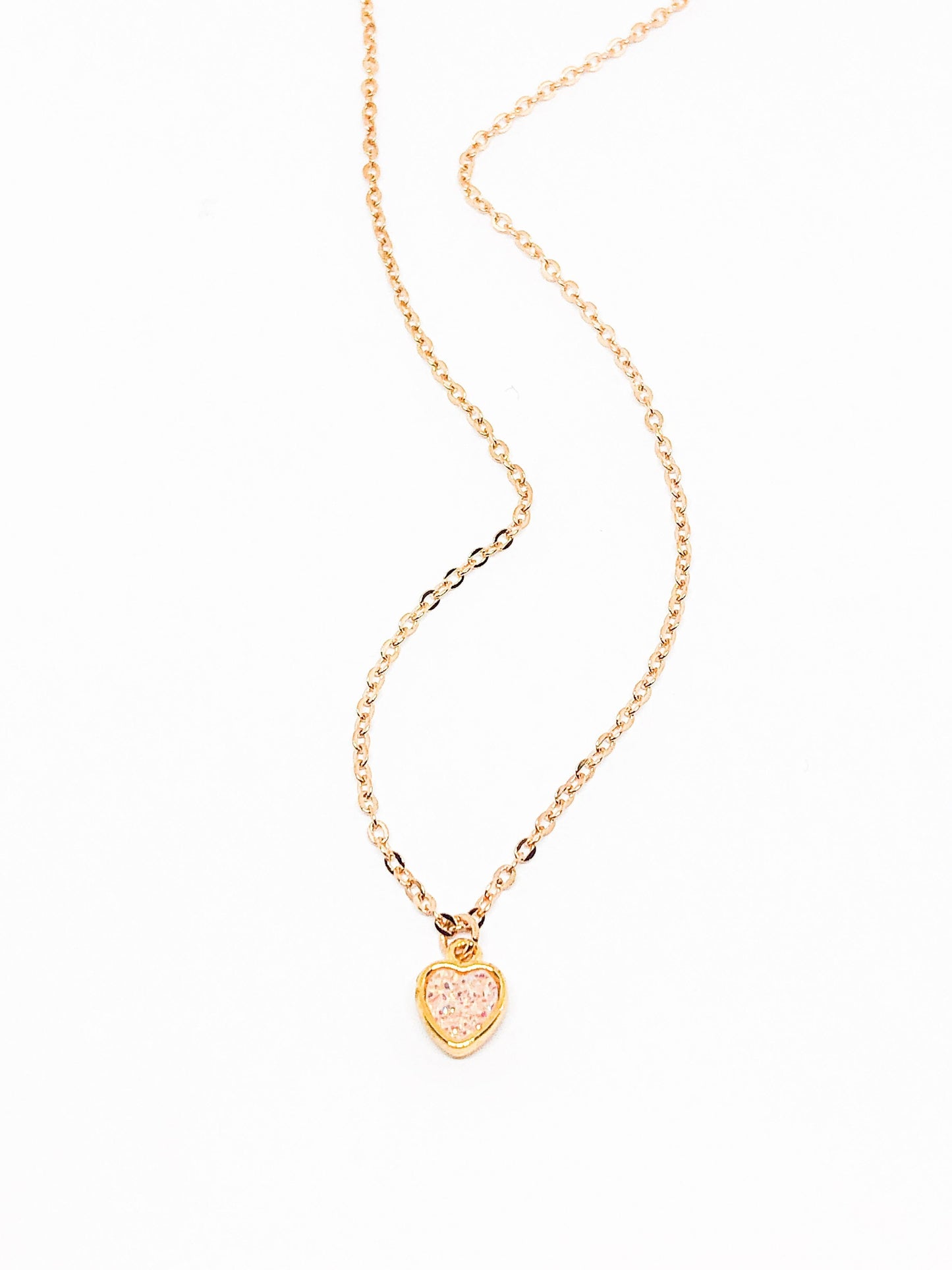 Druzy heart necklace