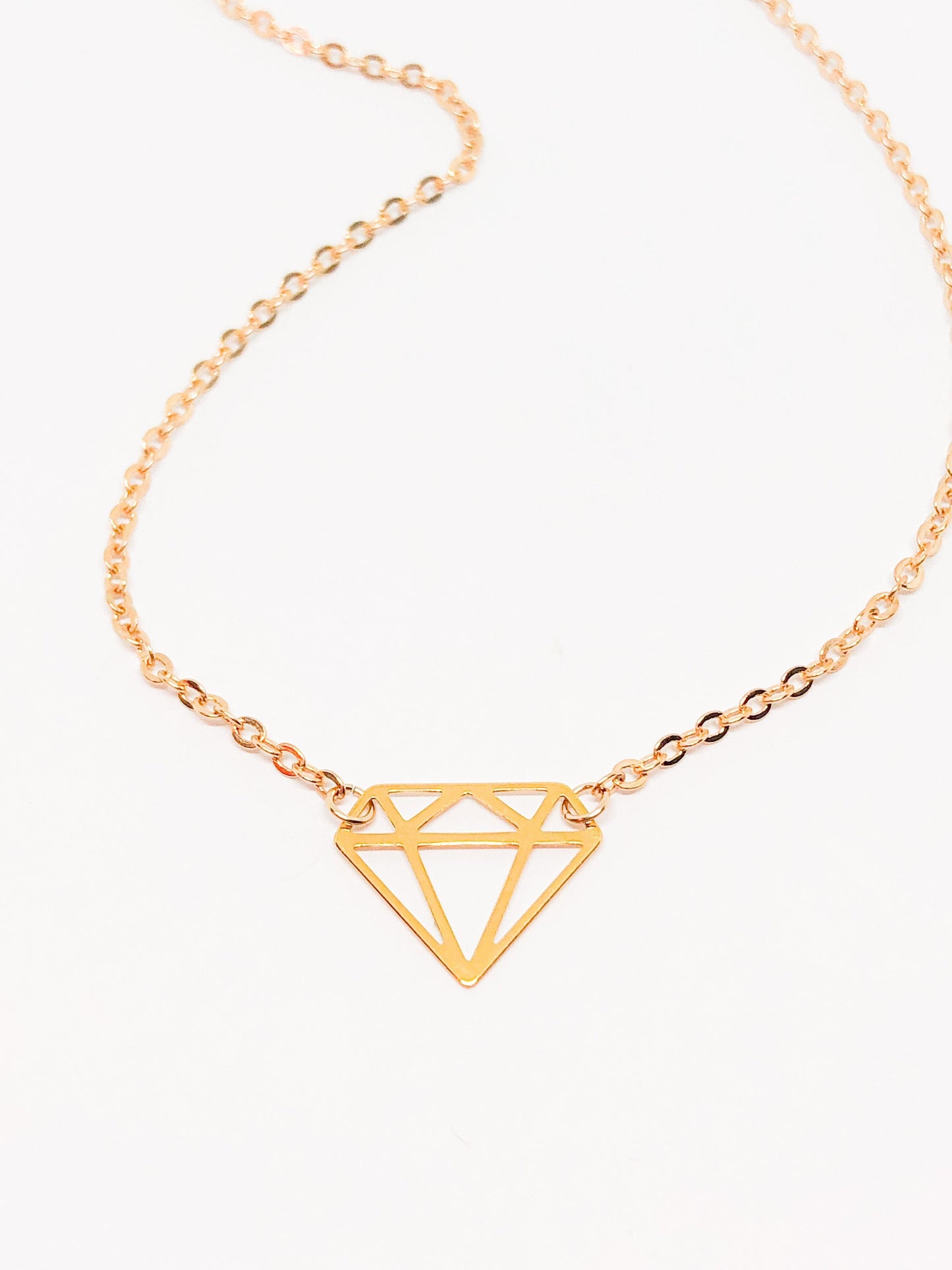 Diamond pendant in silver or gold