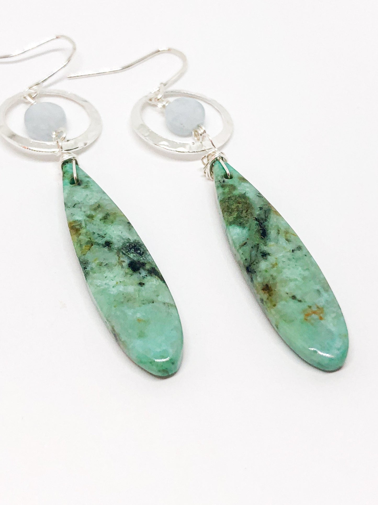 African turquoise earrings in gold or silver