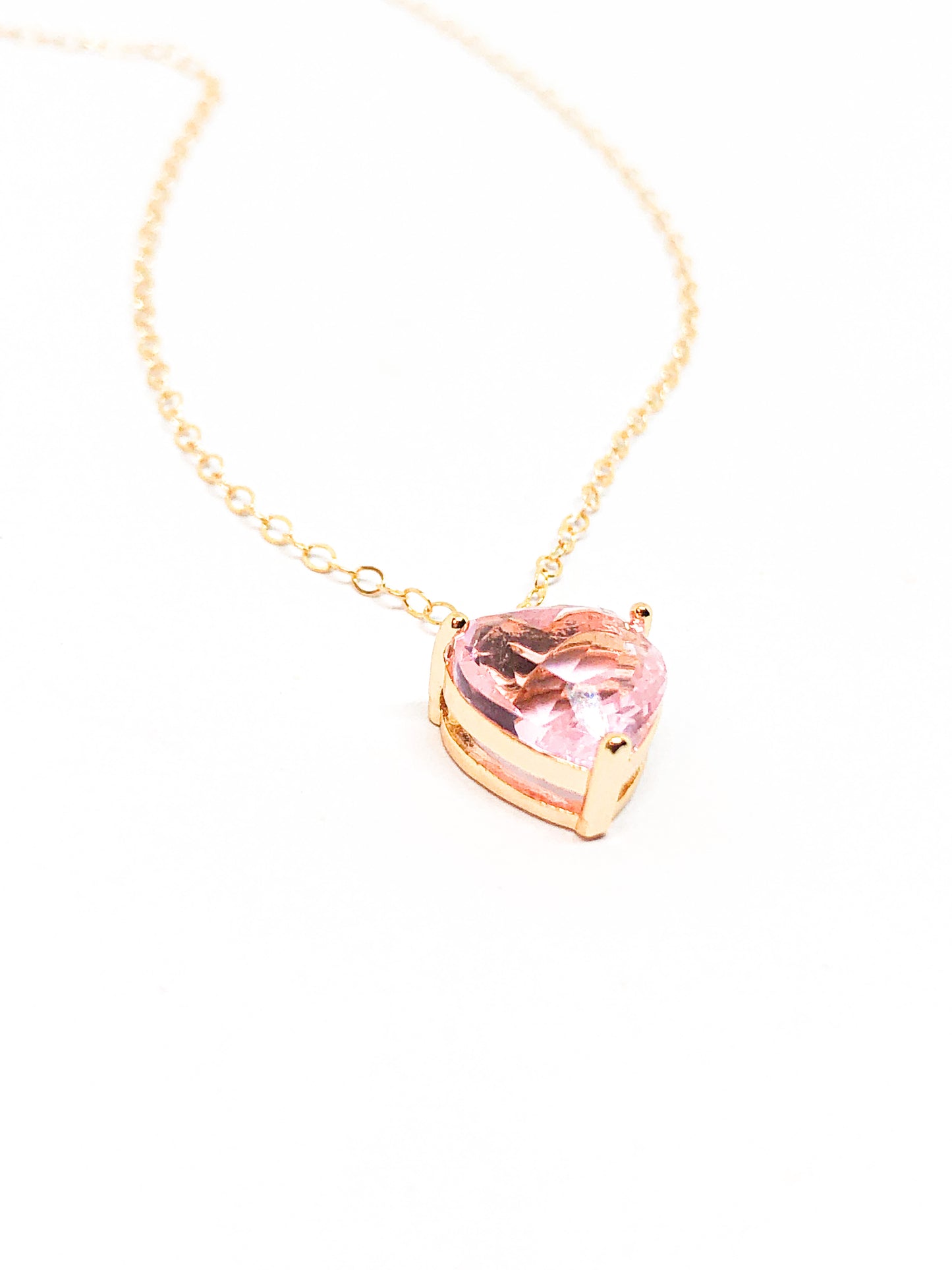 Pink heart necklace