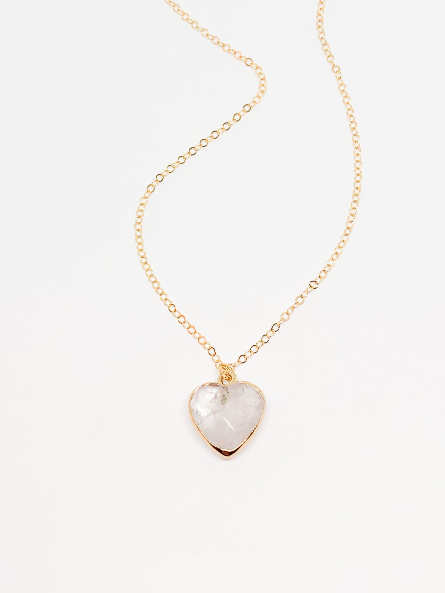 Rose quartz heart necklace