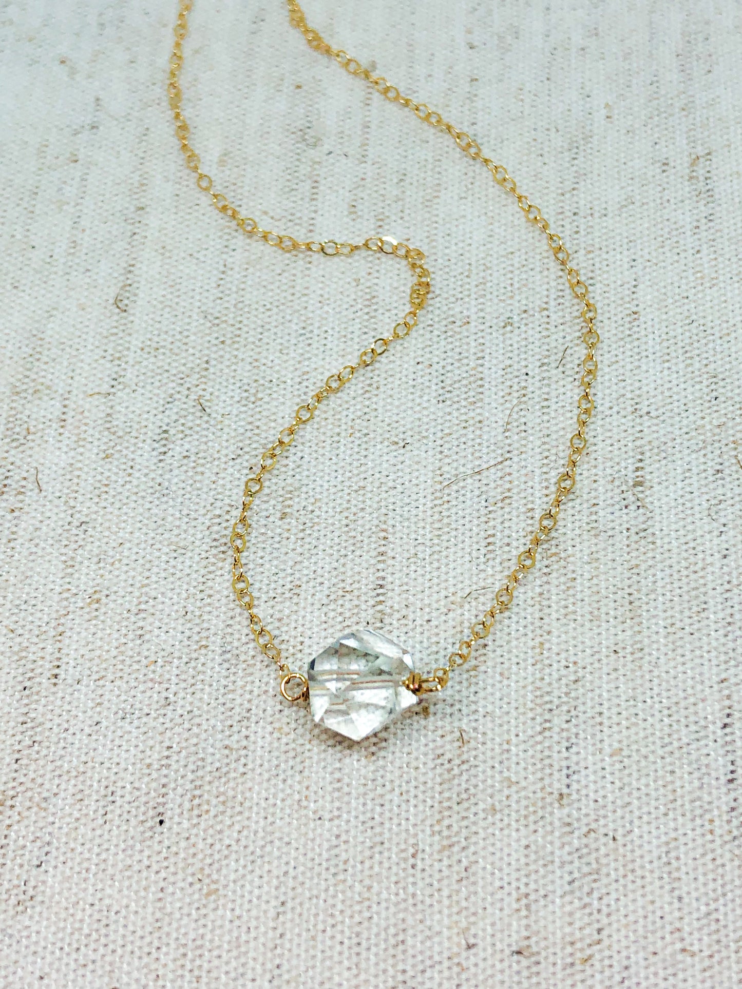 Clear quartz gemstone necklace