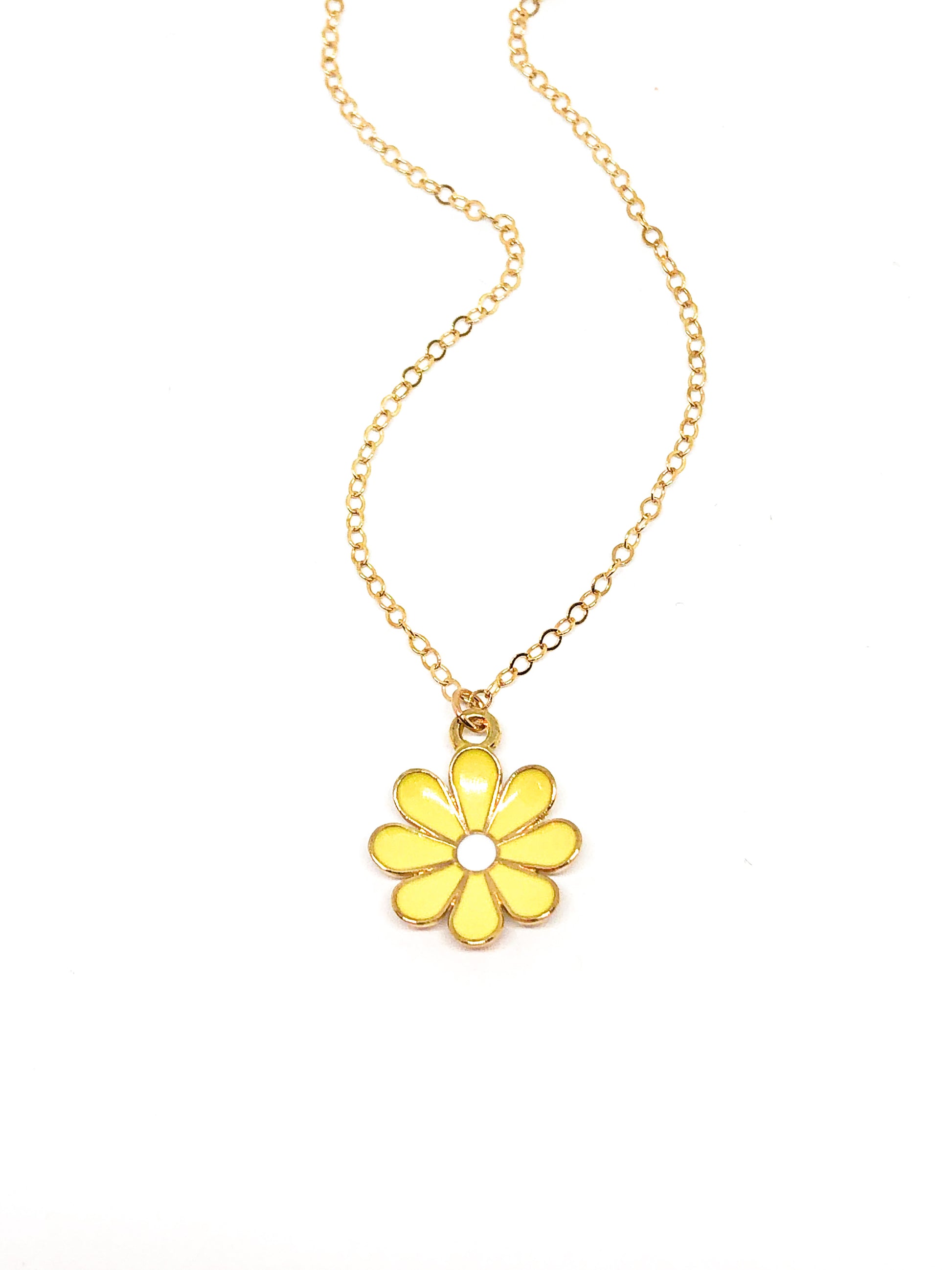 Yellow Flower necklace – Handmade by Elyse