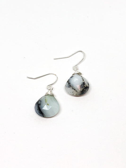 Moss agate earrings