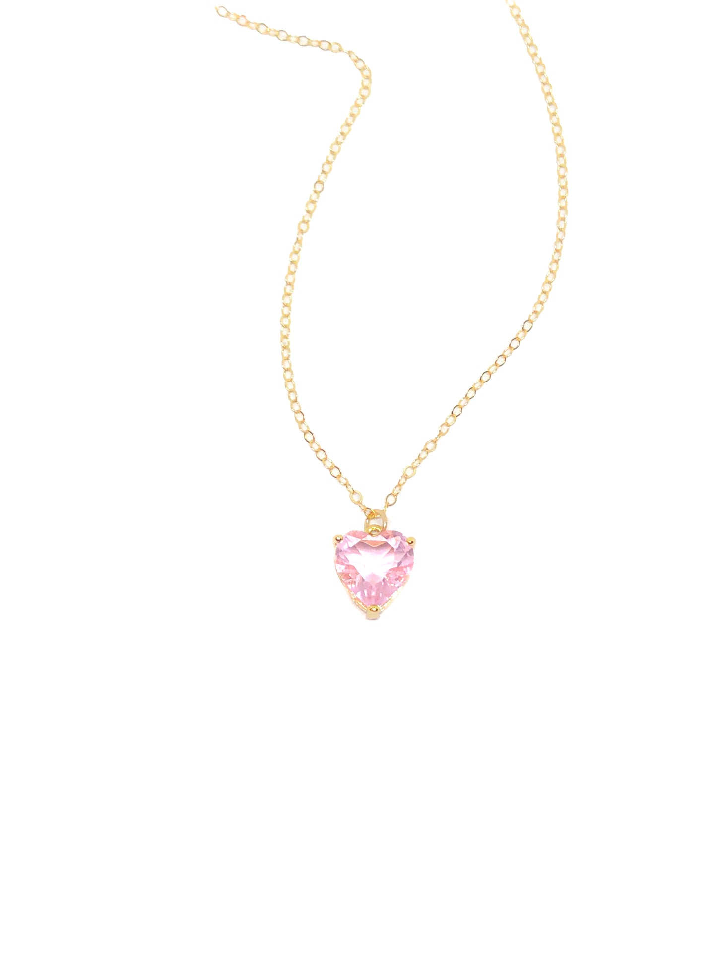 Pink heart necklace