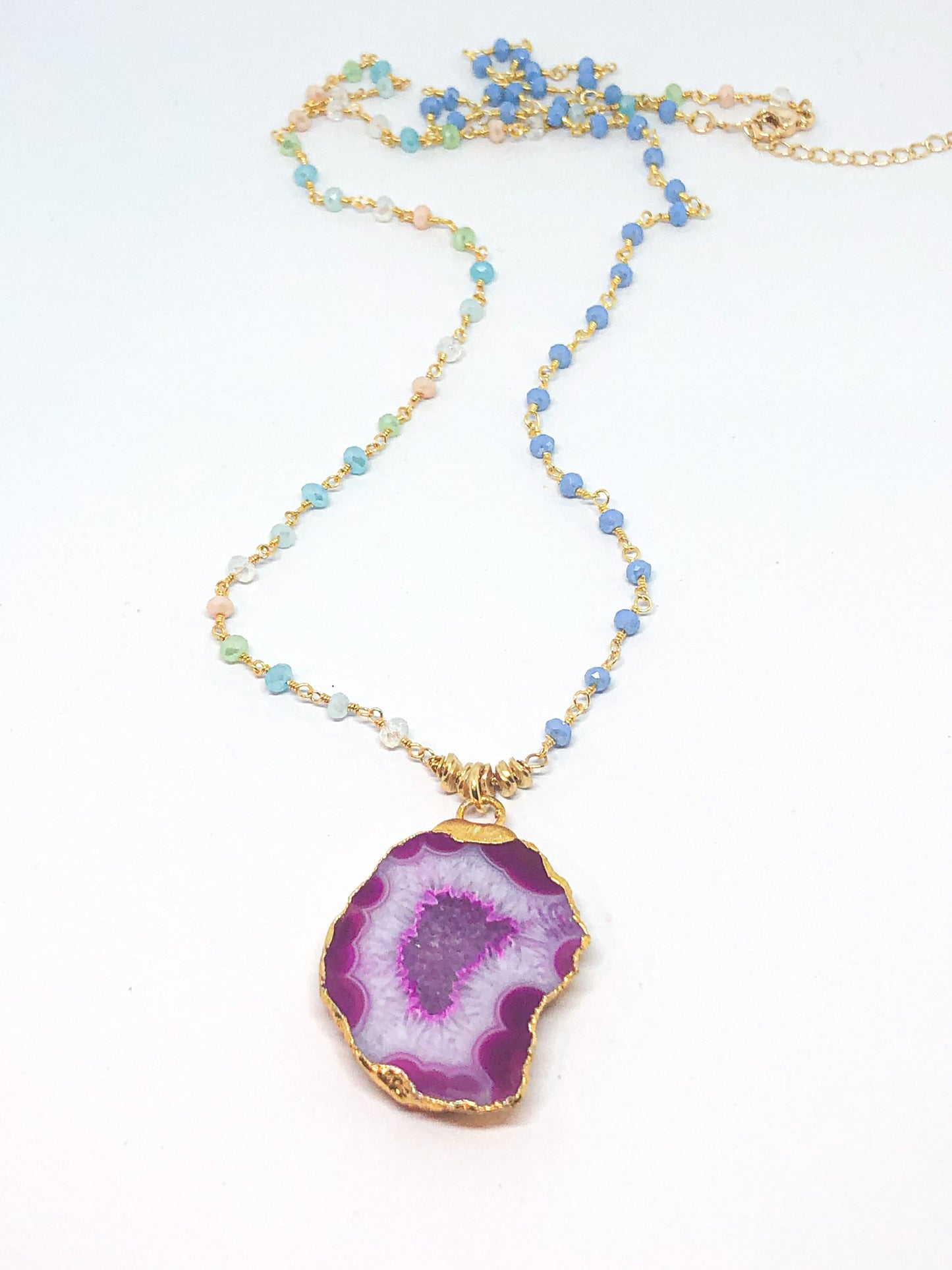 Geode gemstone necklace