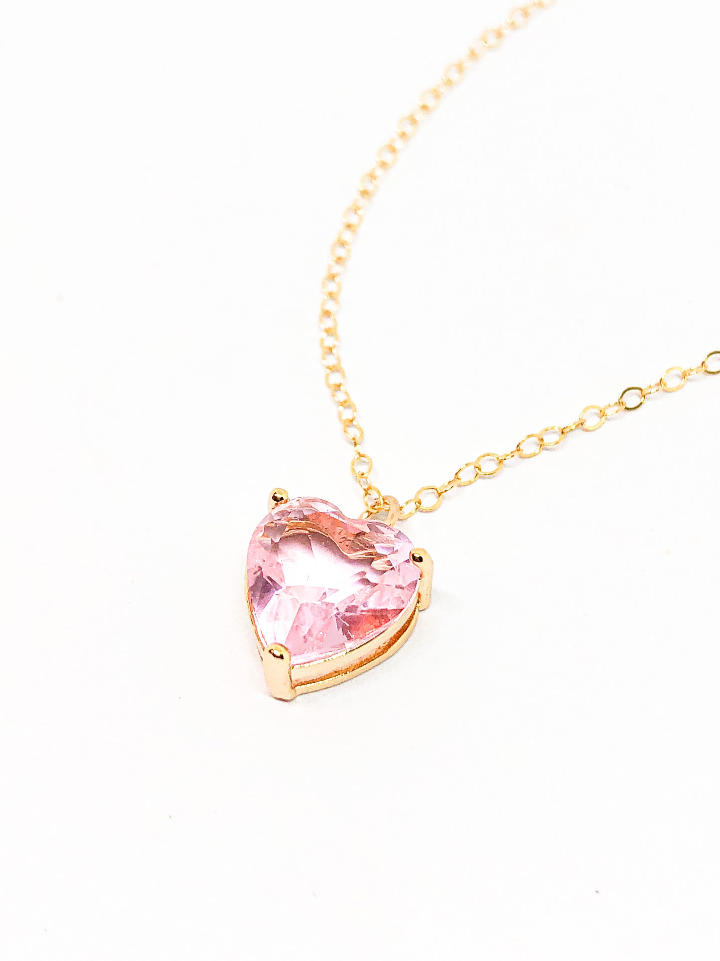 Pink heart necklace